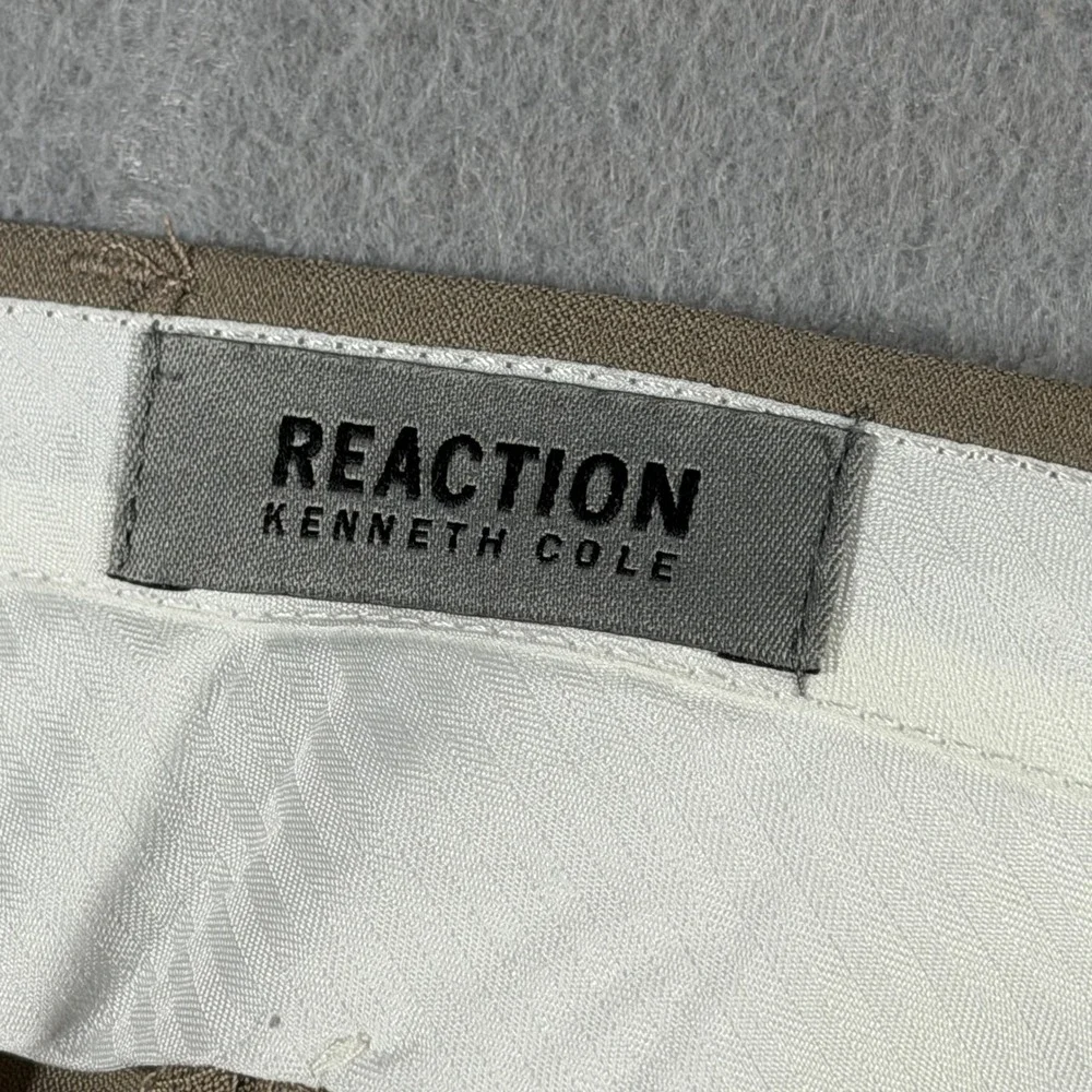 Reaction Kenneth Cole Men Slim Fit Dress Pants Oatmeal Heather 34x32 KD50146 NWT